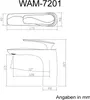 Technical drawing of a faucet with dimensions indicated. Produktbild-Vorschau