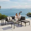 Mucola Sitzgruppe Aluminium Ecksofa mit Beistelltisch Produktbild-Vorschau 9