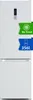 A white refrigerator with informational overlays. Produktbild-Vorschau