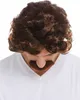 WIG ME UP Perücke Schnauzbart Braun 70er Retro Cop Produktbild-Vorschau 5