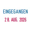 The image contains text indicating a date and the word "EINGEGANGEN" (received in German). Anteprima dell’immagine prodotto