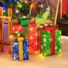 COSTWAY Set de 3 boîtes cadeaux LED, boîte de Noël avec Voir les images du produit 2
