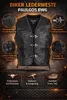 PAULGOS gilet in pelle biker cowl club waistcoat chopper Anteprima dell’immagine prodotto 6