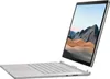 A Microsoft Surface Book 3 laptop is shown with its screen open and tilted back. Produktbild-Vorschau
