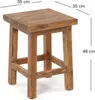 HOLZ HOCKER "MASSIV 48" | Mahagoni, 48x35cm (HxB) | Produktbild-Vorschau 2