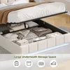 Łóżko tapicerowane ProximaX 140 x 200 cm, beżowa tkanina Podgląd zdjęcia produktu 7