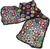 Häkelschal mit Bunten Blümchen, Boho Schal - Schwarz, Uni, Produktbild-Vorschau 2
