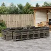 17-tlg. Garten-Essgruppe mit Kissen Grau Poly Rattan Produktbild-Vorschau 2