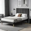 Letto imbottito BEALIFE 120x200 cm con testiera regolabile Anteprima dell’immagine prodotto 1
