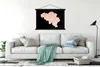 MuchoWow® Textilposter Karte - Belgien - Rosa 120x80 cm mit Produktbild-Vorschau 3