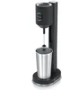 A black electric drink mixer with a silver cup placed on a white background. Náhľad obrázku produktu