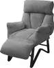 A gray recliner chair with a footrest extended, shown from a slightly elevated front-left angle against a white background. Produktbild-Vorschau