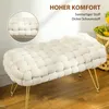HOMCOM : pouf, banc rembourré aspect velours, repose-pieds Voir les images du produit 6