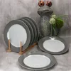 6er Set Variant Grau Speiseteller Ø27cm bunte große Produktbild-Vorschau 2