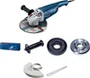 A Bosch angle grinder and its accessories are displayed against a white background. Produktbild-Vorschau