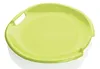 A single green plastic sled on a white background. Produktbild-Vorschau