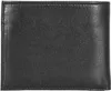 A black leather wallet is shown flat against a white background. Voir les images du produit