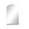 vidaXL Lustro ścienne z półką 40×60 cm szkło hartowane Podgląd zdjęcia produktu 6