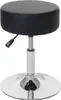 A black, adjustable height stool with a chrome base. Náhľad obrázku produktu
