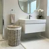 Wäschekorb Rattan mit Deckel 49 cm – Wäschesammler rund mit Produktbild-Vorschau 2