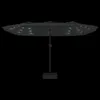 vidaXL Parasol double avec lampes LED Noir 449x265 cm Voir les images du produit 6