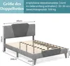 A diagram of a bed frame with dimensions and specifications. Náhľad obrázku produktu