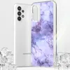 A white Samsung phone with a marble-patterned phone case next to it, surrounded by ice cubes. Produktbild-Vorschau