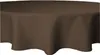 Tischdecke rund 140 cm Ø braun beschichtet Leinenoptik Produktbild-Vorschau 1