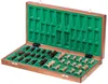 A wooden chess set with pieces neatly arranged inside its case. Produktbild-Vorschau