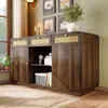 Merax Sideboard 120cm Nussbaum mit offenes Regal, Produktbild-Vorschau 4