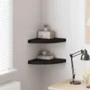 vidaXL Rohové plovoucí police 2 ks černé 35x35x3,8 cm MDF Náhled obrázku produktu 2