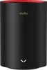 A black cylindrical CUDY Wi-Fi 6 mesh router with a red top. Náhled obrázku produktu