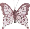 Schmetterling mit Clip 8cm 4er Set Rosa Produktbild-Vorschau 2