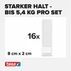 A marketing image showing tesa Powerstrips Klettstrips with text and branding. Anteprima dell’immagine prodotto
