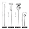 A size chart showing the dimensions of a cutlery set. Podgląd zdjęcia produktu