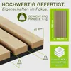 Close-up of wooden acoustic panels with dimensions and material information. Náhľad obrázku produktu