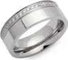 Unique Edelstahlring teilpoliert 7mm Breite mit Zirkonia Produktbild-Vorschau 1