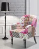 BELIANI Sessel Rosa Patchwork Polsterbezug Birkenholz Produktbild-Vorschau 2