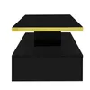 A black coffee table with a gold trim and a black base, presented against a white background. Voir les images du produit