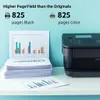 A printer and stack of papers with charts on a shelf. Produktbild-Vorschau