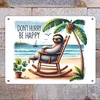 Faultier am Strand Metallschild XL in 21x28 cm mit Spruch Produktbild-Vorschau 2