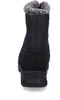 A rear view of a black boot with gray fur trim. Náhľad obrázku produktu