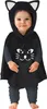 Katzen Kostüm bestehend aus einem ärmellosen Poncho mit Kapuze für Kleinkinder von Vorne Anteprima dell’immagine prodotto