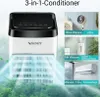 A 3-in-1 conditioner product with multiple feature callouts and a background of trees and mist. Produktbild-Vorschau