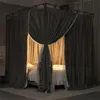 Bett-Baldachin mit Moskitonetz Set Elegant Grau 120x200x210 Produktbild-Vorschau 6