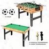 A collage showing a foosball table and a pool table with dimensions indicated by text overlays. Podgląd zdjęcia produktu