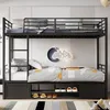 A bunk bed with storage and a shoe rack in a bedroom. Anteprima dell’immagine prodotto