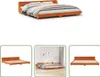 The Living Store Massivholzbett ohne Matratze Wachsbraun Produktbild-Vorschau 1