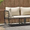vidaXL Garten-Ecksofa mit Beige Kissen Poly Rattan Produktbild-Vorschau 2
