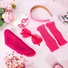 HOWAF 80er 90er Jahre Damen Kostüm Set Pink Karneval Party Produktbild-Vorschau 7